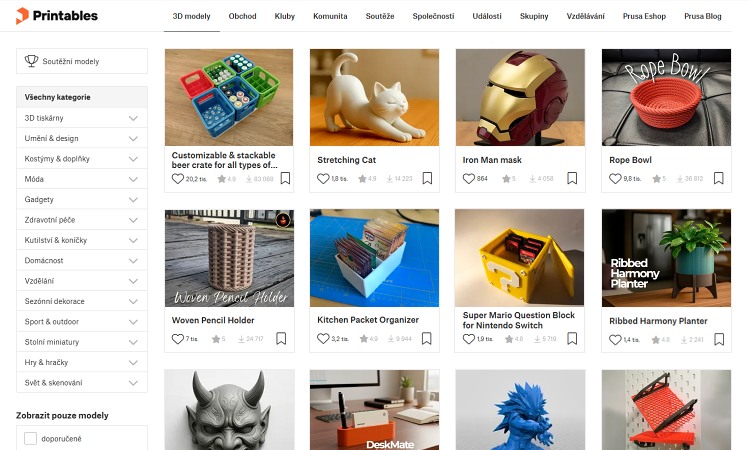 Online databáze s modely zdarma pro 3D tisk
